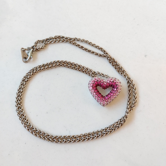 Effy Jewelry - Effy 925 sterling silver pink sapphire heart pendant